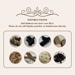 B37-Mini Portable Bakhoor Burner Electric - Electric Incense Burner with Timer -Arabian Bakhoor Burner