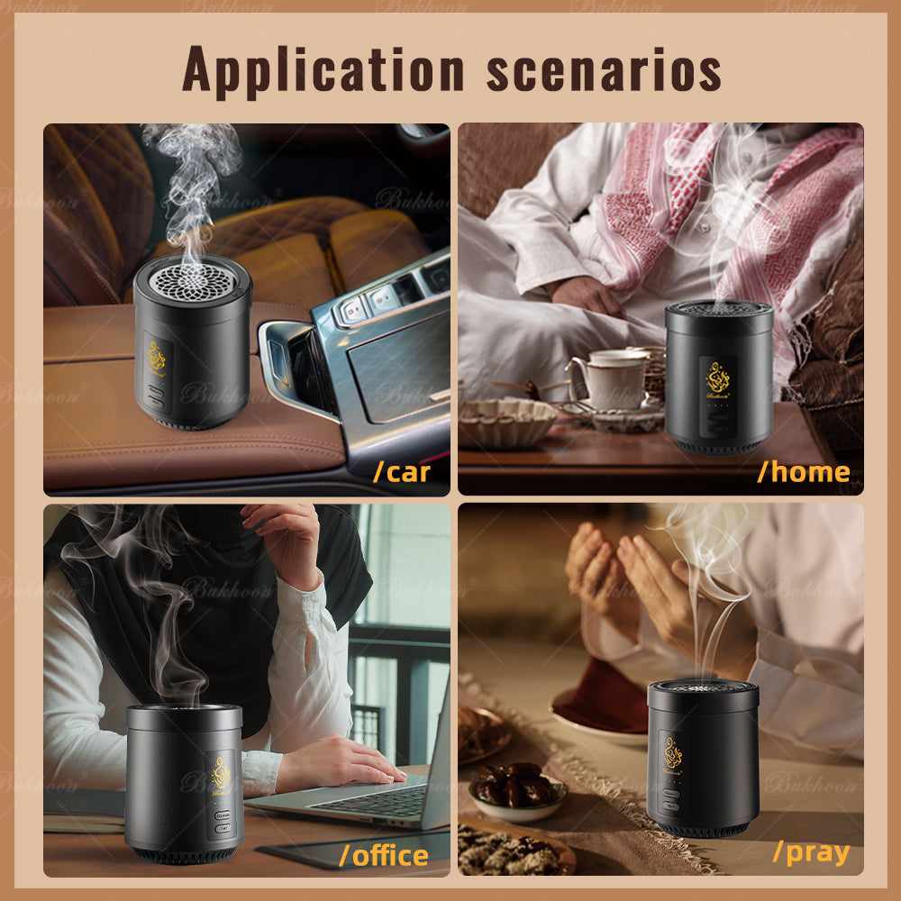 B39-Electric Incense Burner with Timer, Charcoal & Oud 2-in-1, Arabian Oud Bakhoor Burner