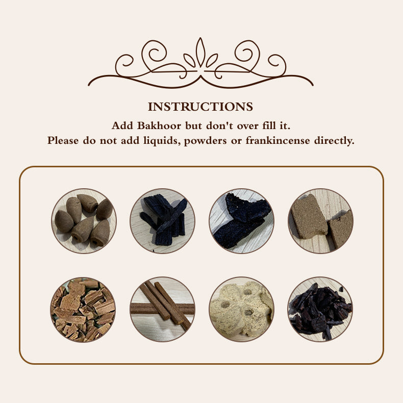 B37-Mini Portable Bakhoor Burner Electric - Electric Incense Burner with Timer -Arabian Bakhoor Burner